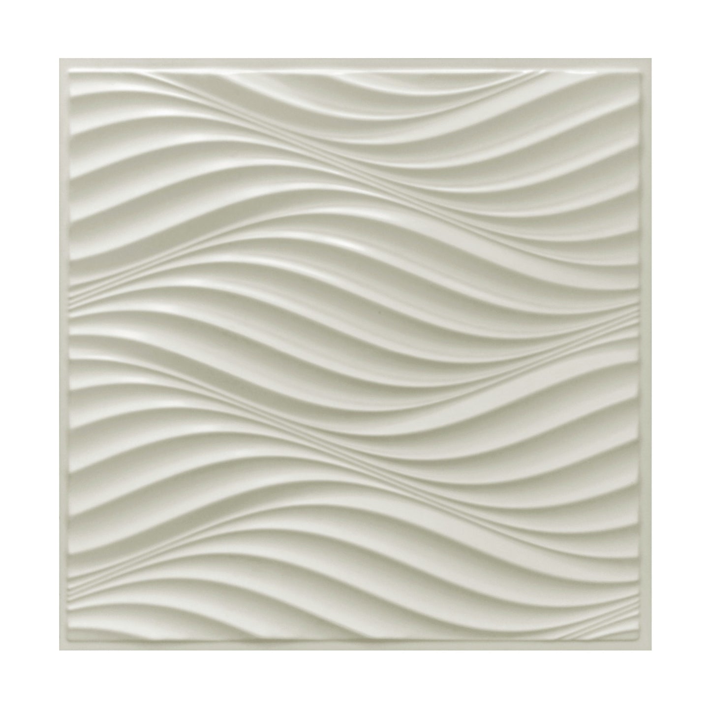 Off White Faux Waves PVC 3D Wall Panel, 2 ft X 2 ft (60cm X 60cm), Interior Design Wall Paneling Decor, 3.8 sq. ft. (0.35 sq.m) each - Single