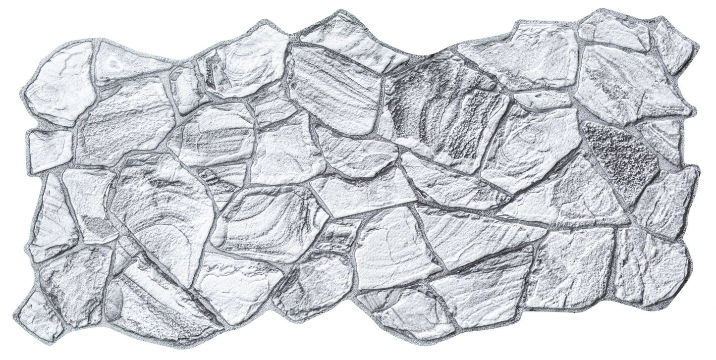 3D Wall Panels - White Charcoal Faux Stone PVC Wall Paneling for Interior Wall Decor, Living room, Kitchen, Bathroom, Bedroom, Single, Covers 5.1 sq ft