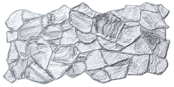 3D Wall Panels - White Charcoal Faux Stone PVC Wall Paneling for Interior Wall Decor, Living room, Kitchen, Bathroom, Bedroom, Single, Covers 5.1 sq ft