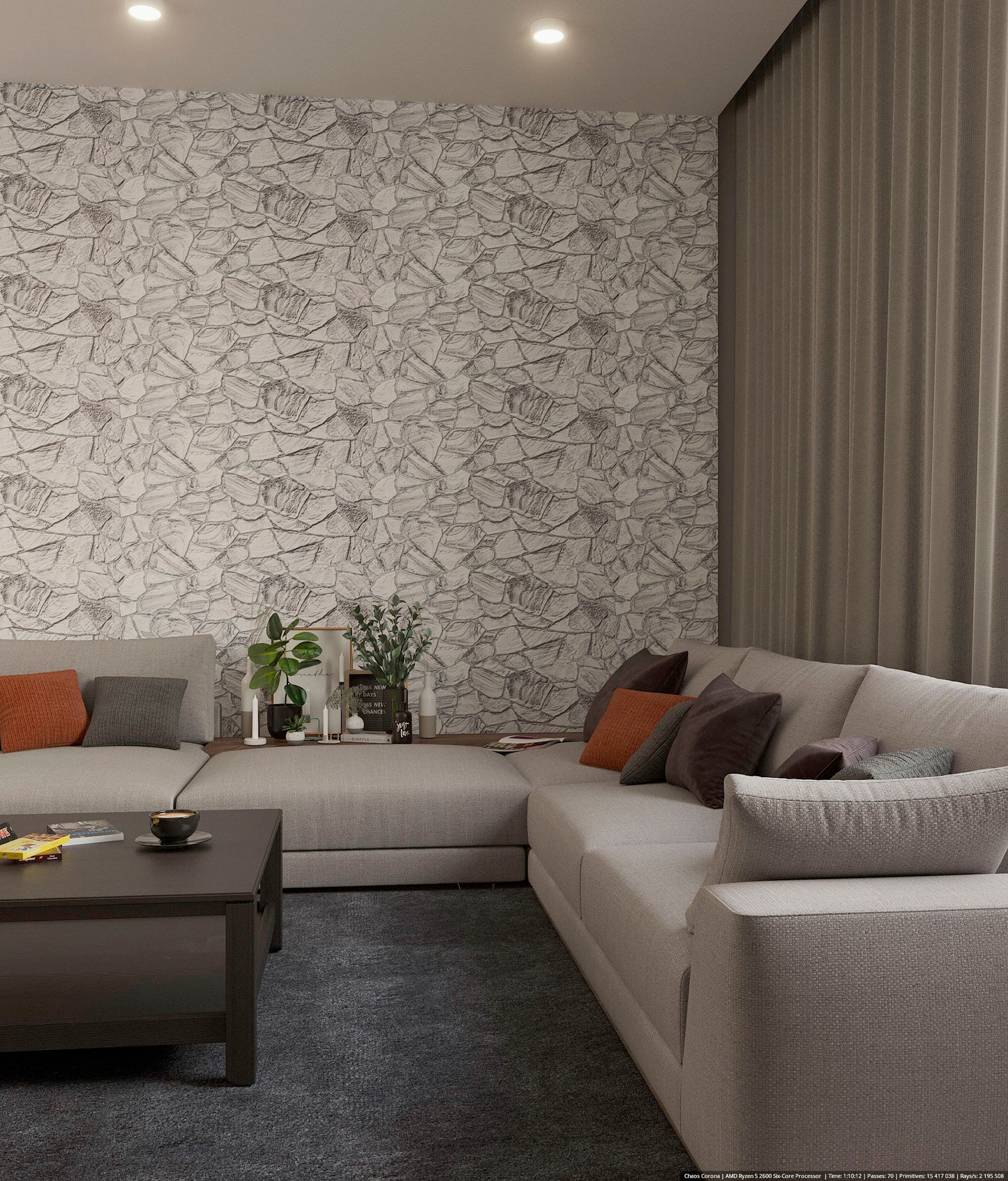 3D Wall Panels - White Charcoal Faux Stone PVC Wall Paneling for Interior Wall Decor, Living room, Kitchen, Bathroom, Bedroom, Single, Covers 5.1 sq ft