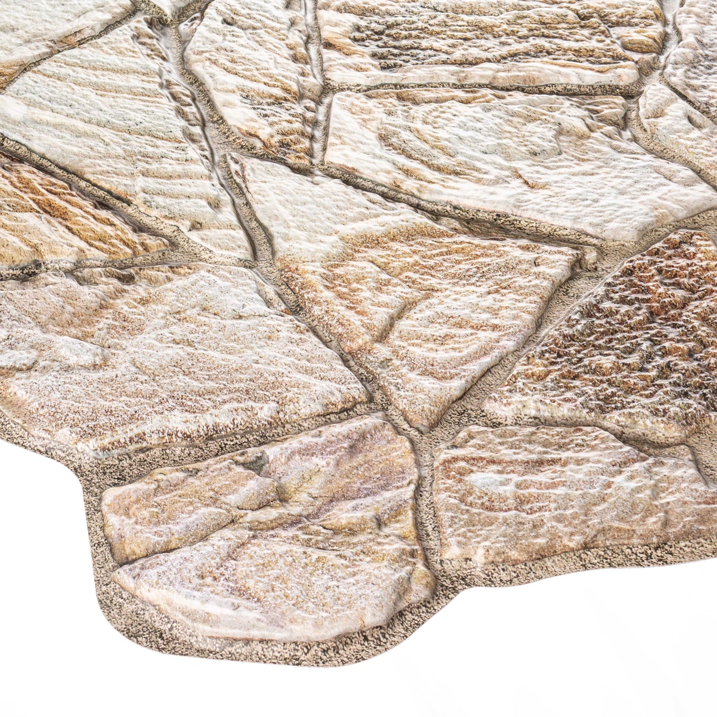 3D Wall Panels - Ivory Brown Faux Stone PVC Wall Paneling for Interior Wall Decor, Living room, Kitchen, Bathroom, Bedroom, Single, Covers 5.1 sq ft