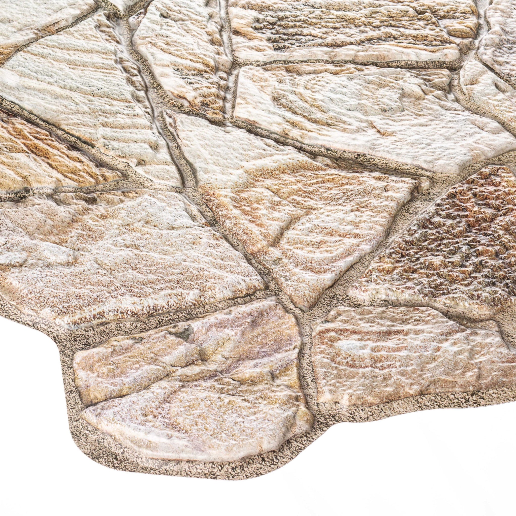 3D Wall Panels - Ivory Brown Faux Stone PVC Wall Paneling for Interior Wall Decor, Living room, Kitchen, Bathroom, Bedroom, Single, Covers 5.1 sq ft