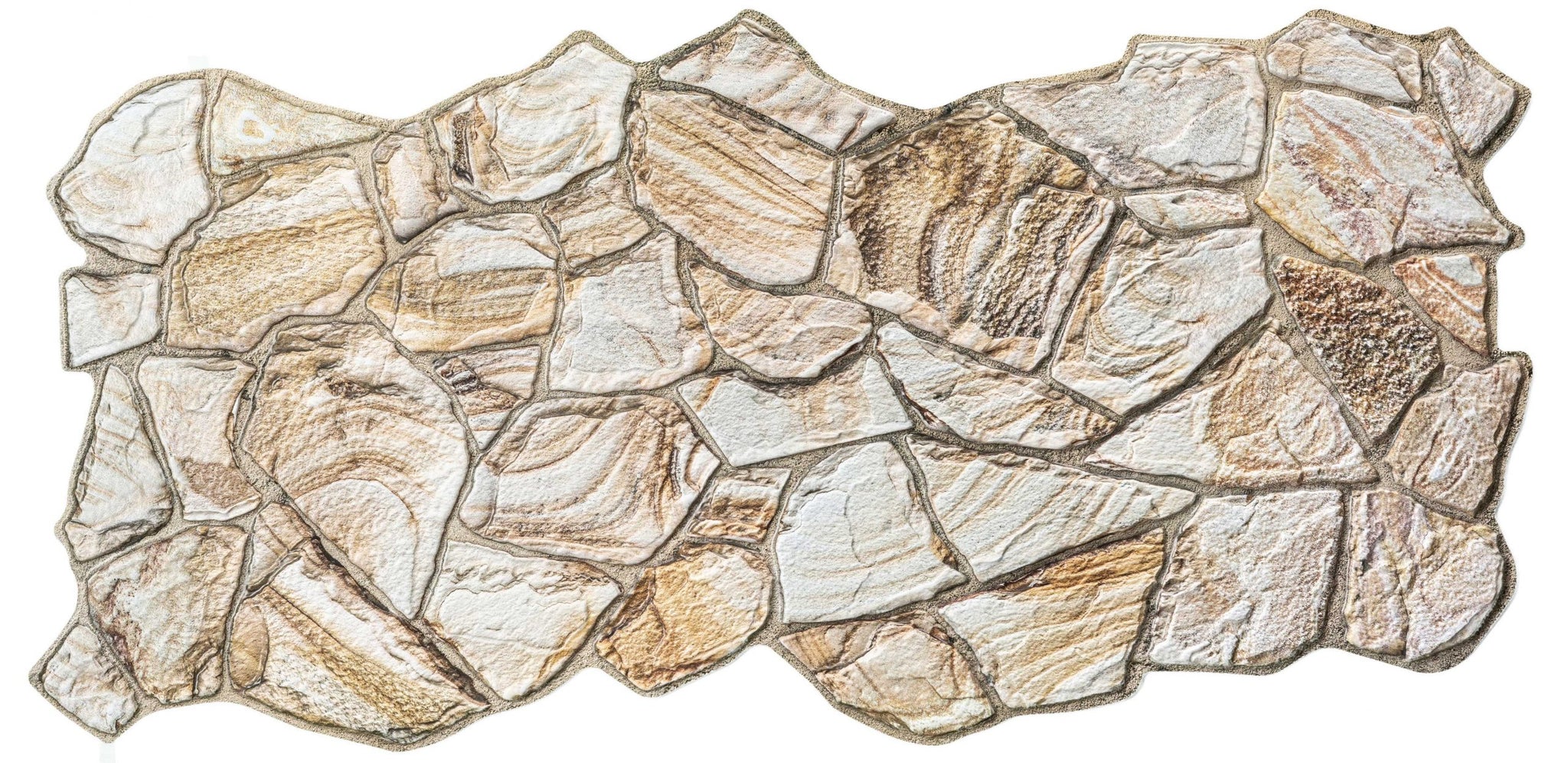 3D Wall Panels - Ivory Brown Faux Stone PVC Wall Paneling for Interior Wall Decor, Living room, Kitchen, Bathroom, Bedroom, Single, Covers 5.1 sq ft