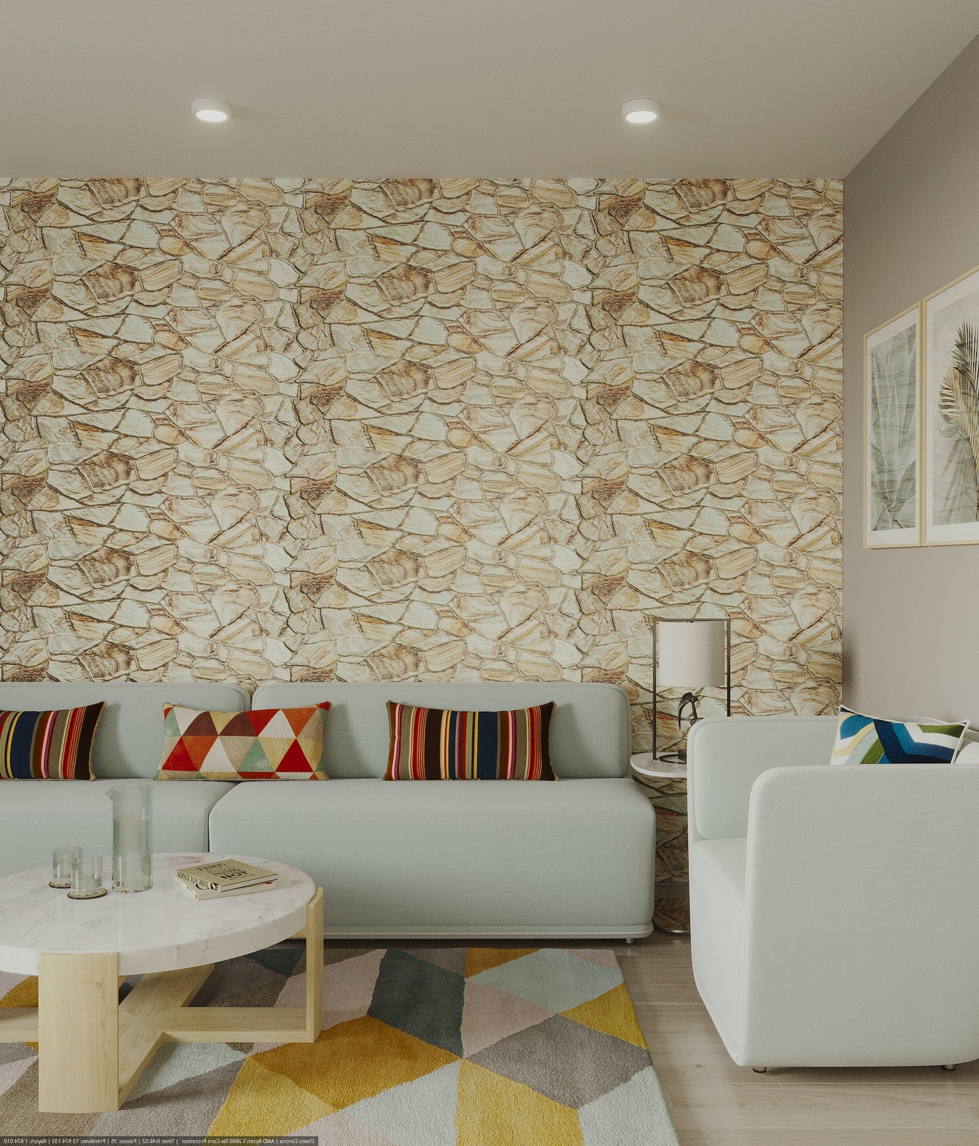 3D Wall Panels - Ivory Brown Faux Stone PVC Wall Paneling for Interior Wall Decor, Living room, Kitchen, Bathroom, Bedroom, Single, Covers 5.1 sq ft