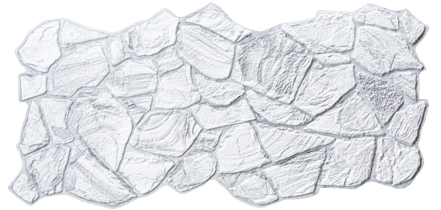 3D Wall Panels - White Grey Faux Stone PVC Wall Paneling for Interior Wall Decor, Living room, Kitchen, Bathroom, Bedroom, Single, Covers 5.1 sq ft