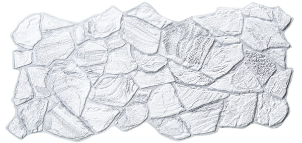 3D Wall Panels - White Grey Faux Stone PVC Wall Paneling for Interior Wall Decor, Living room, Kitchen, Bathroom, Bedroom, Single, Covers 5.1 sq ft