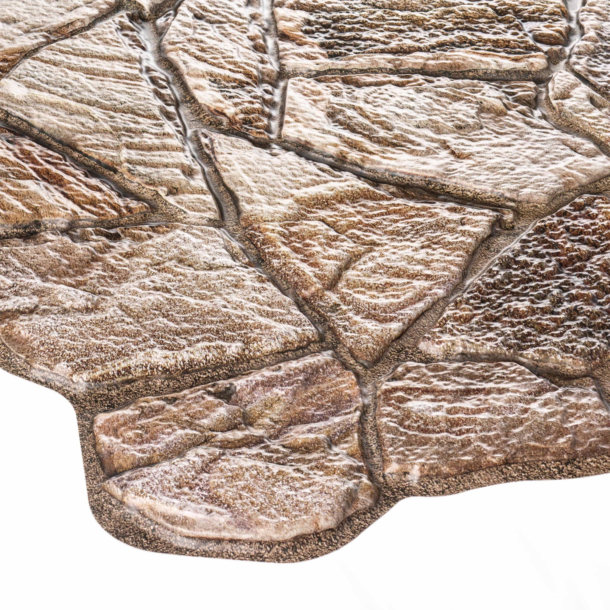 3D Wall Panels - Brown Faux Stone PVC Wall Paneling for Interior Wall Decor, Living room, Kitchen, Bathroom, Bedroom, Single, Covers 5.1 sq ft