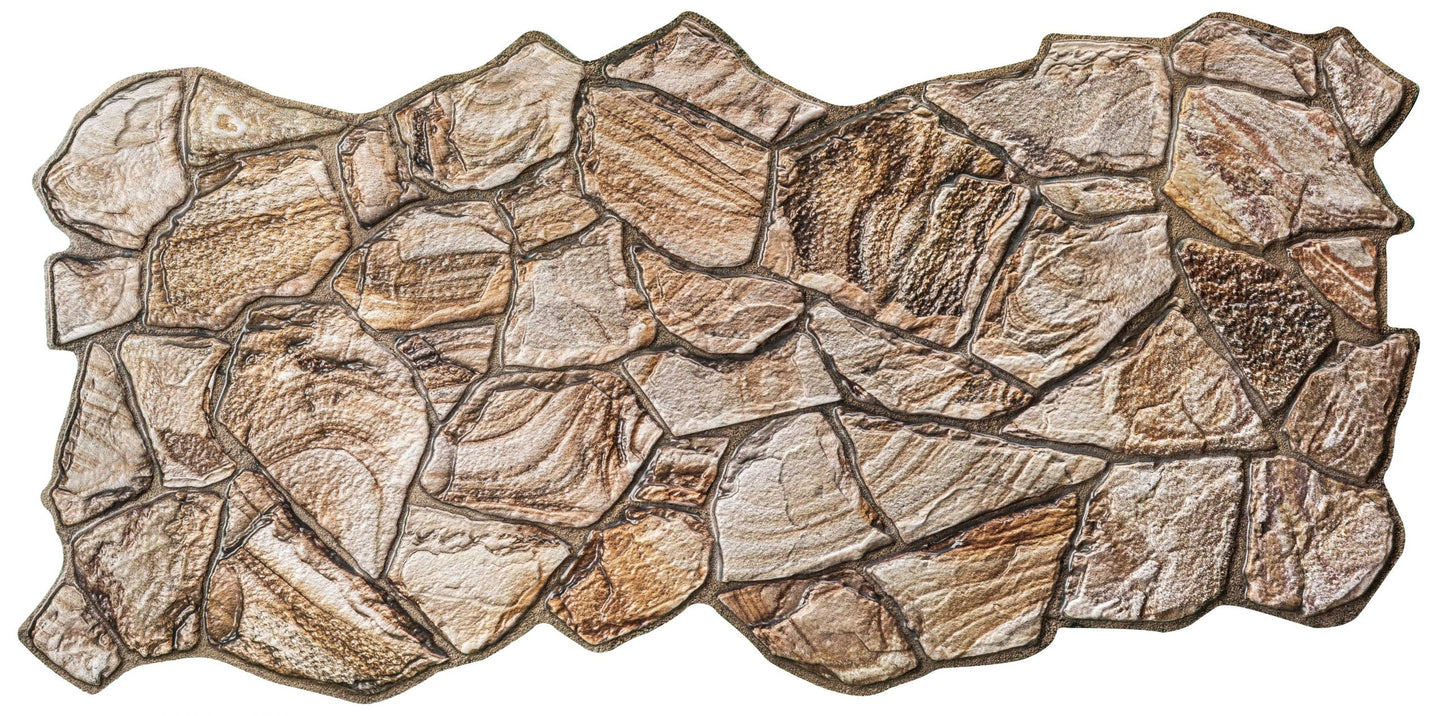 3D Wall Panels - Brown Faux Stone PVC Wall Paneling for Interior Wall Decor, Living room, Kitchen, Bathroom, Bedroom, Single, Covers 5.1 sq ft