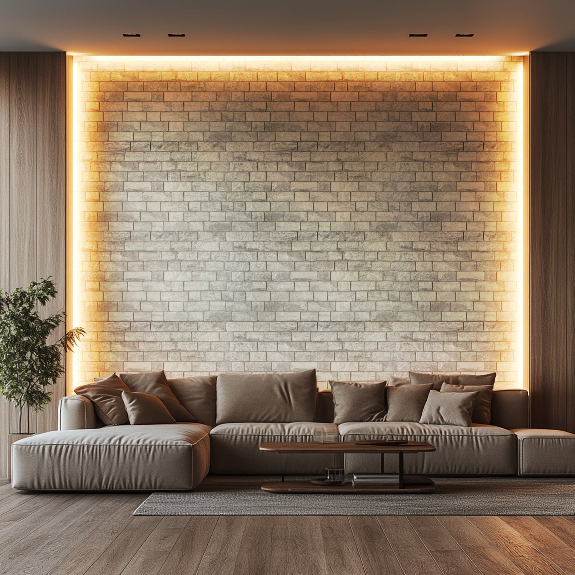 Grey Faux Bricks Wall Panels for Interior Decor - 38 in X 20 in - each PVC Panel Covers 5.2 sq ft