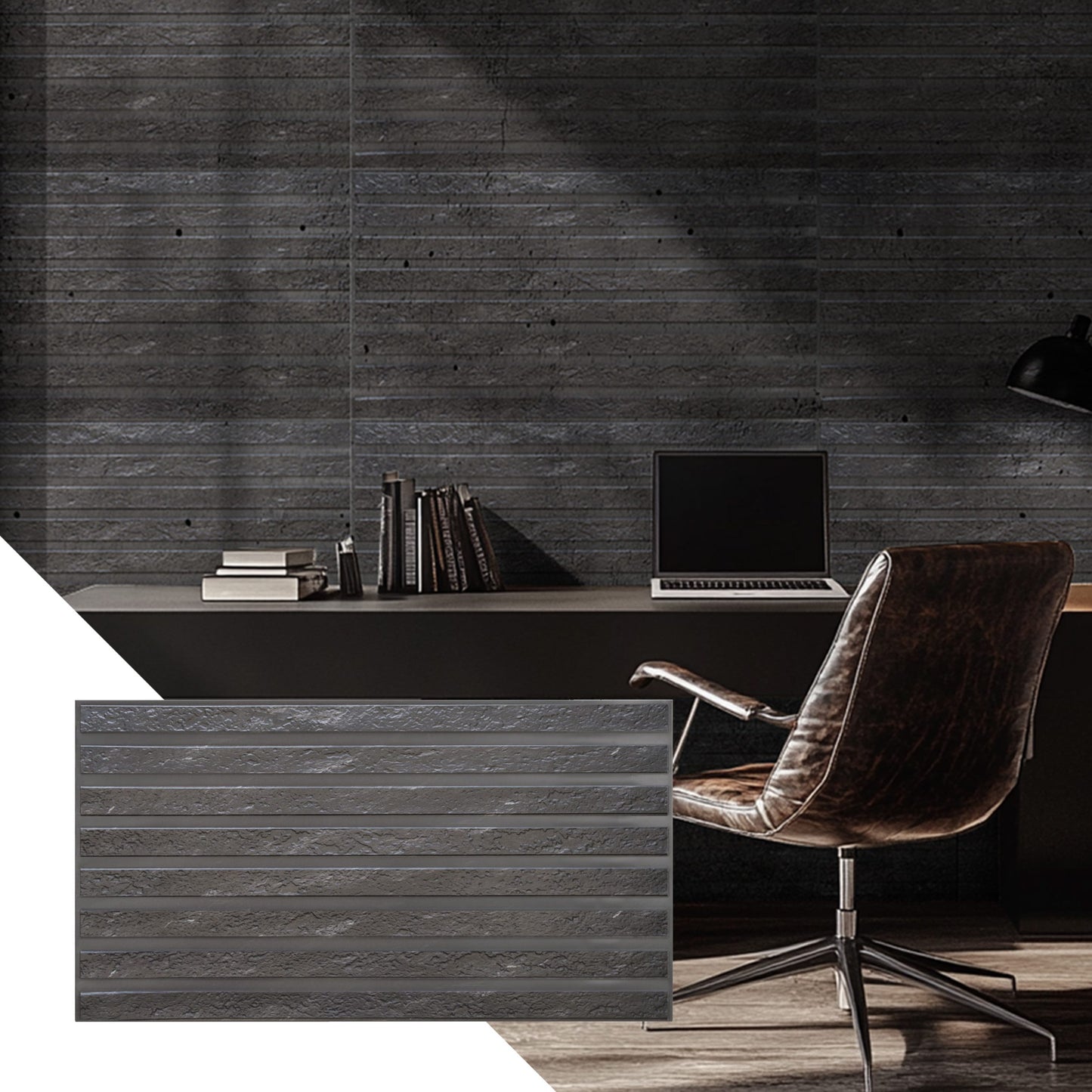 PVC panels Wood in Black