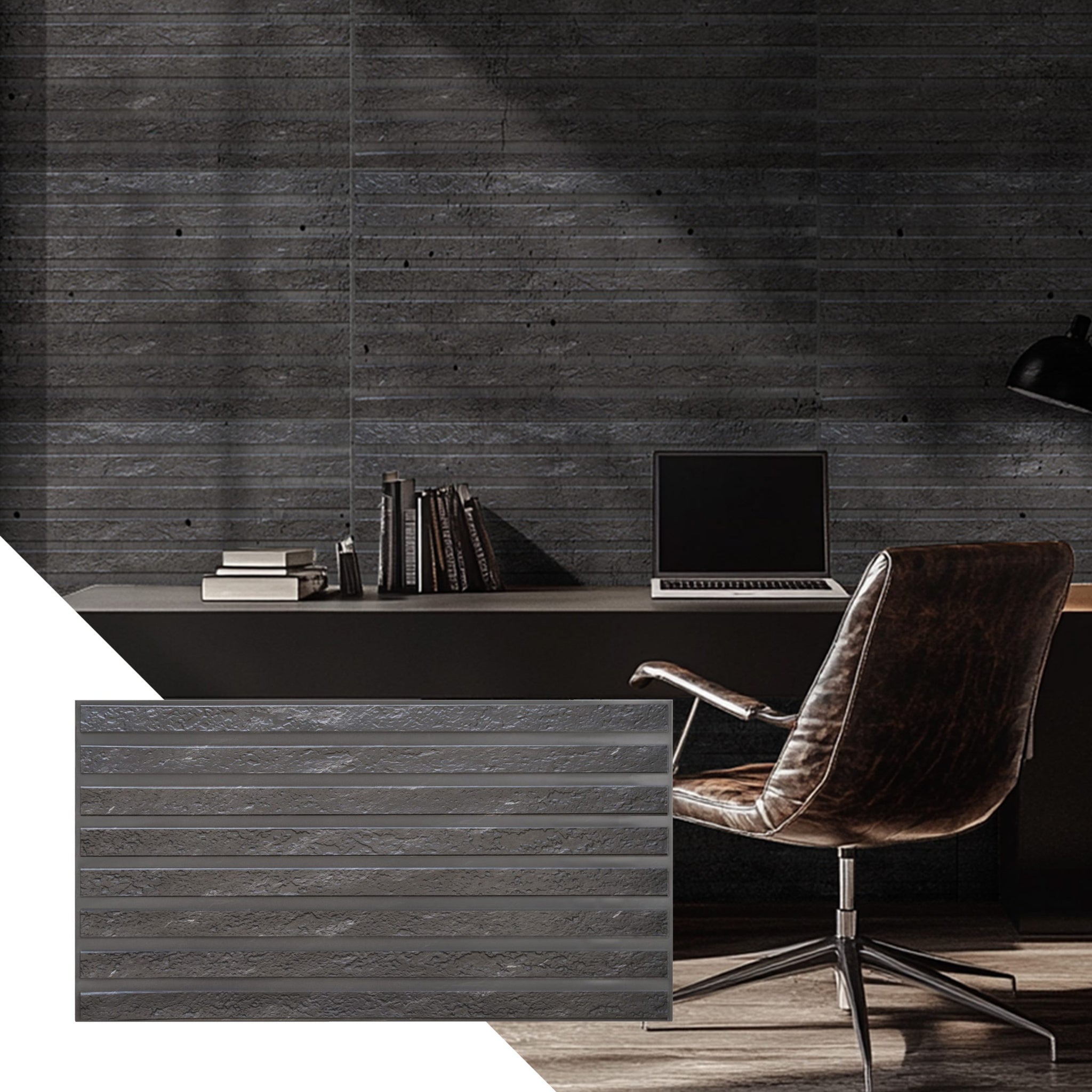 PVC panels Wood in Black