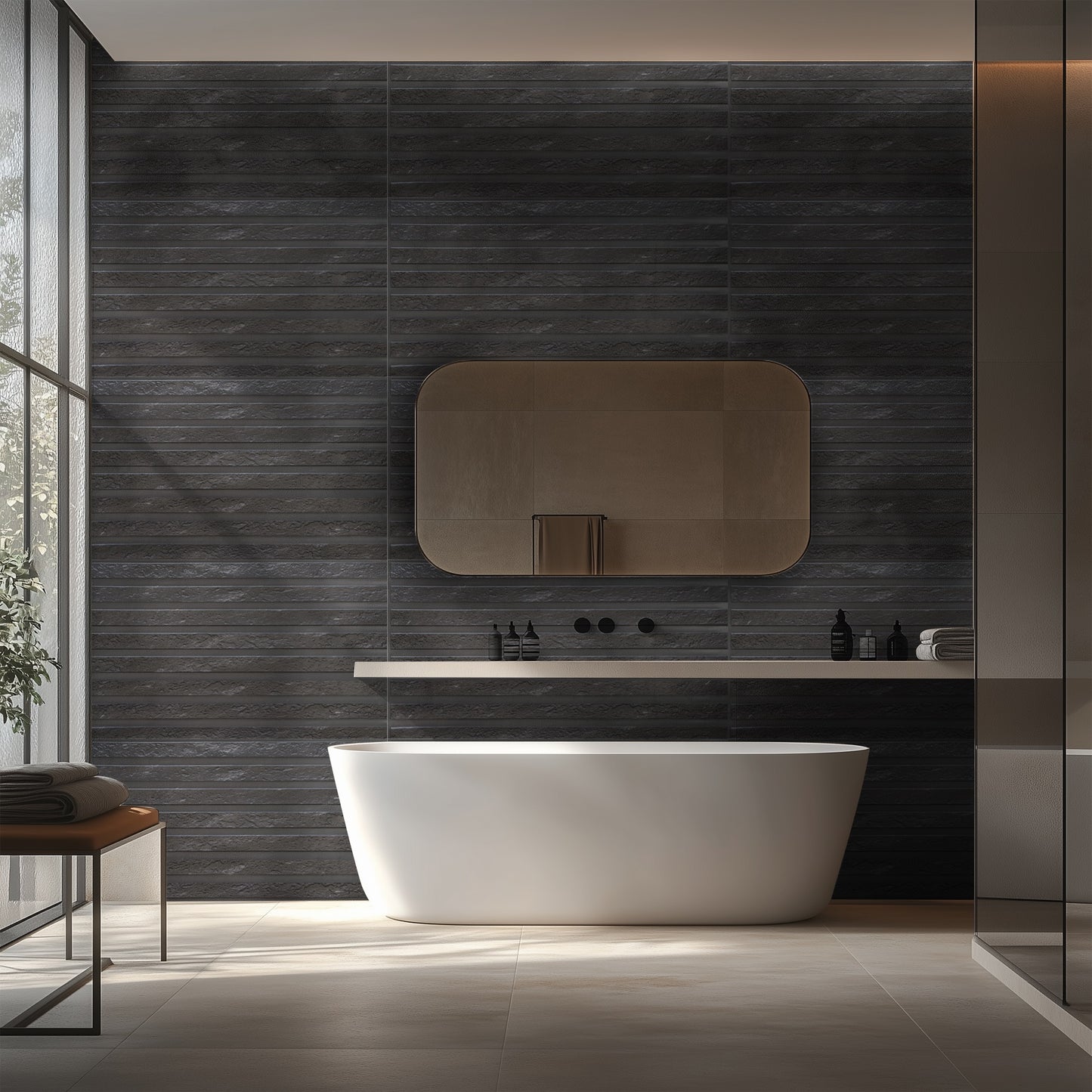 PVC panels Wood in Black