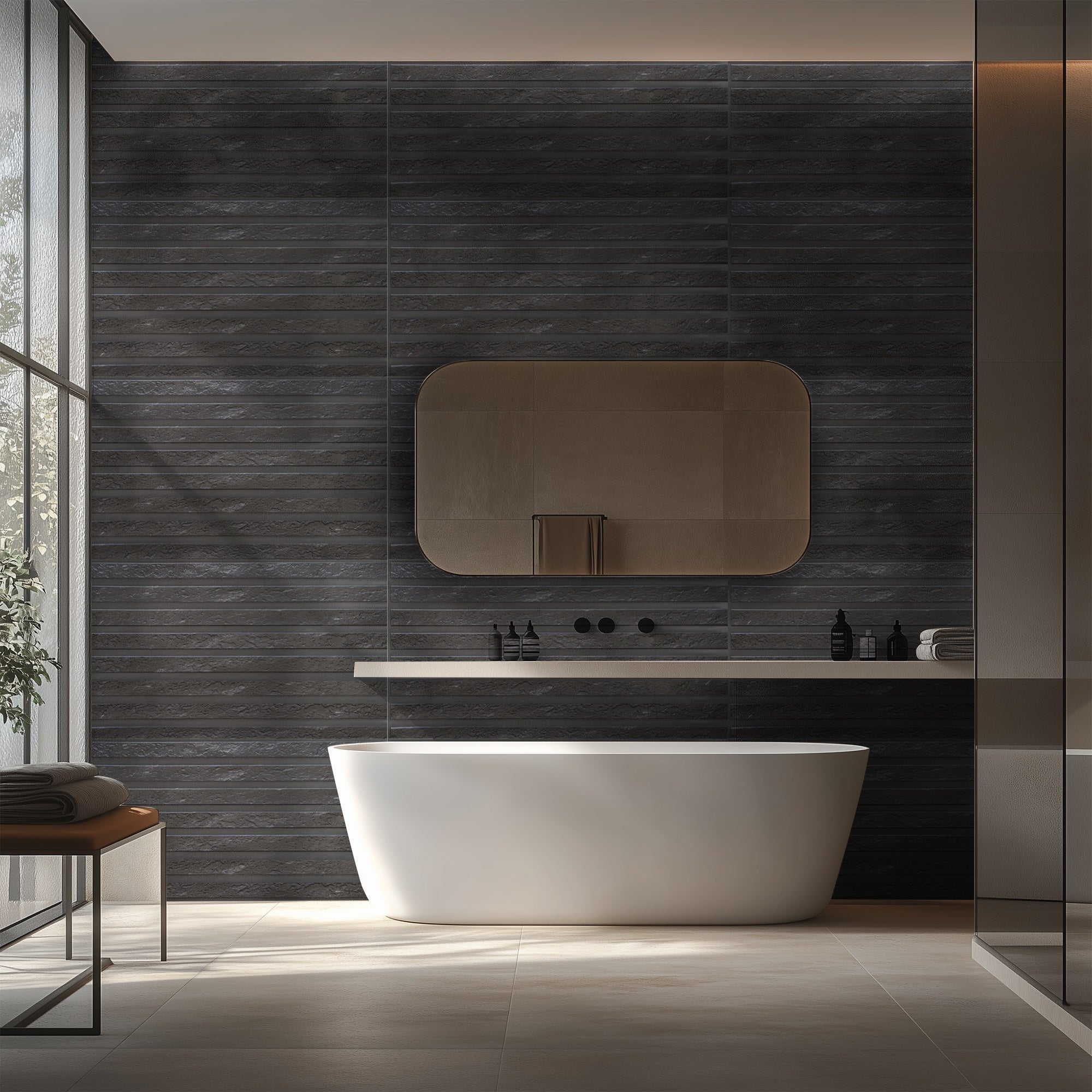 PVC panels Wood in Black