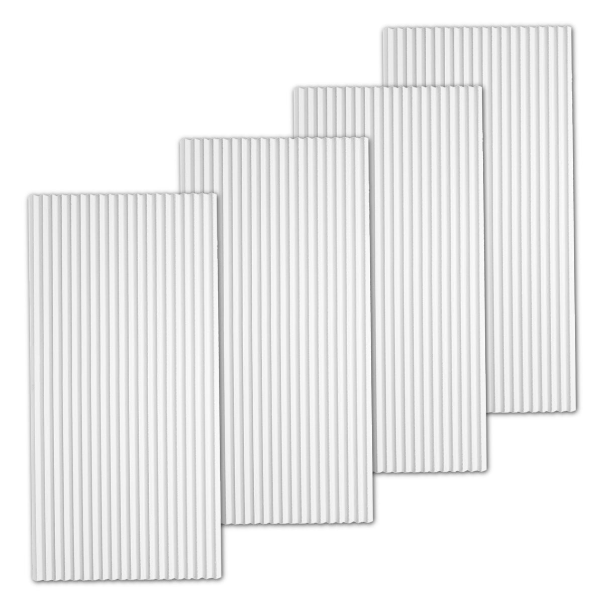 3D Wave Wall Panels, White, Styrofoam