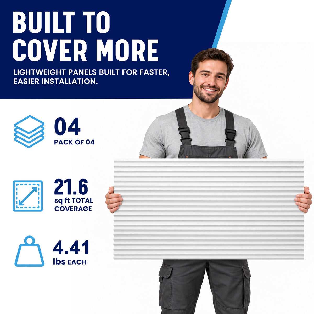 3D Wave Wall Panels, White, Styrofoam