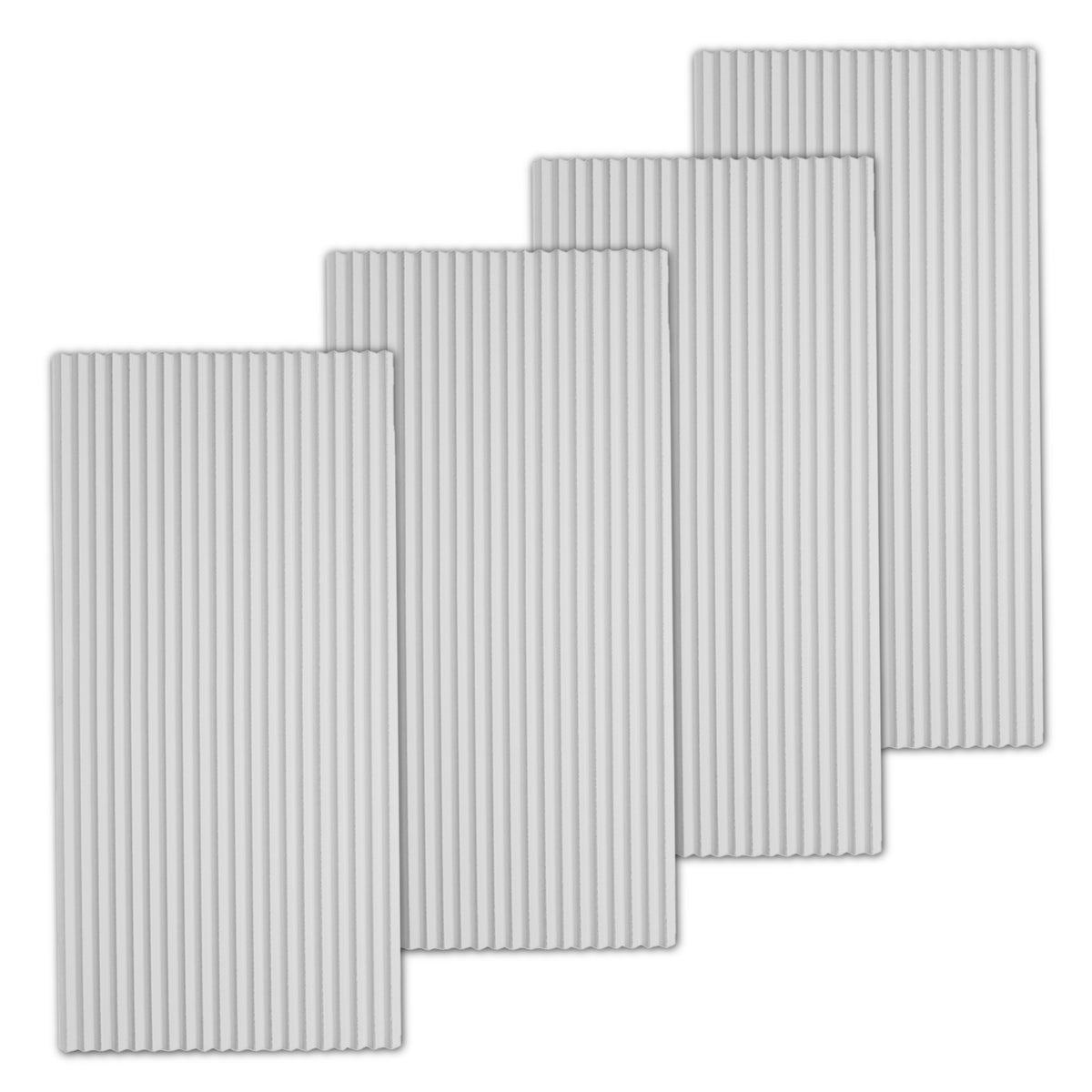3D Wave Wall Panels, Light Grey, Styrofoam