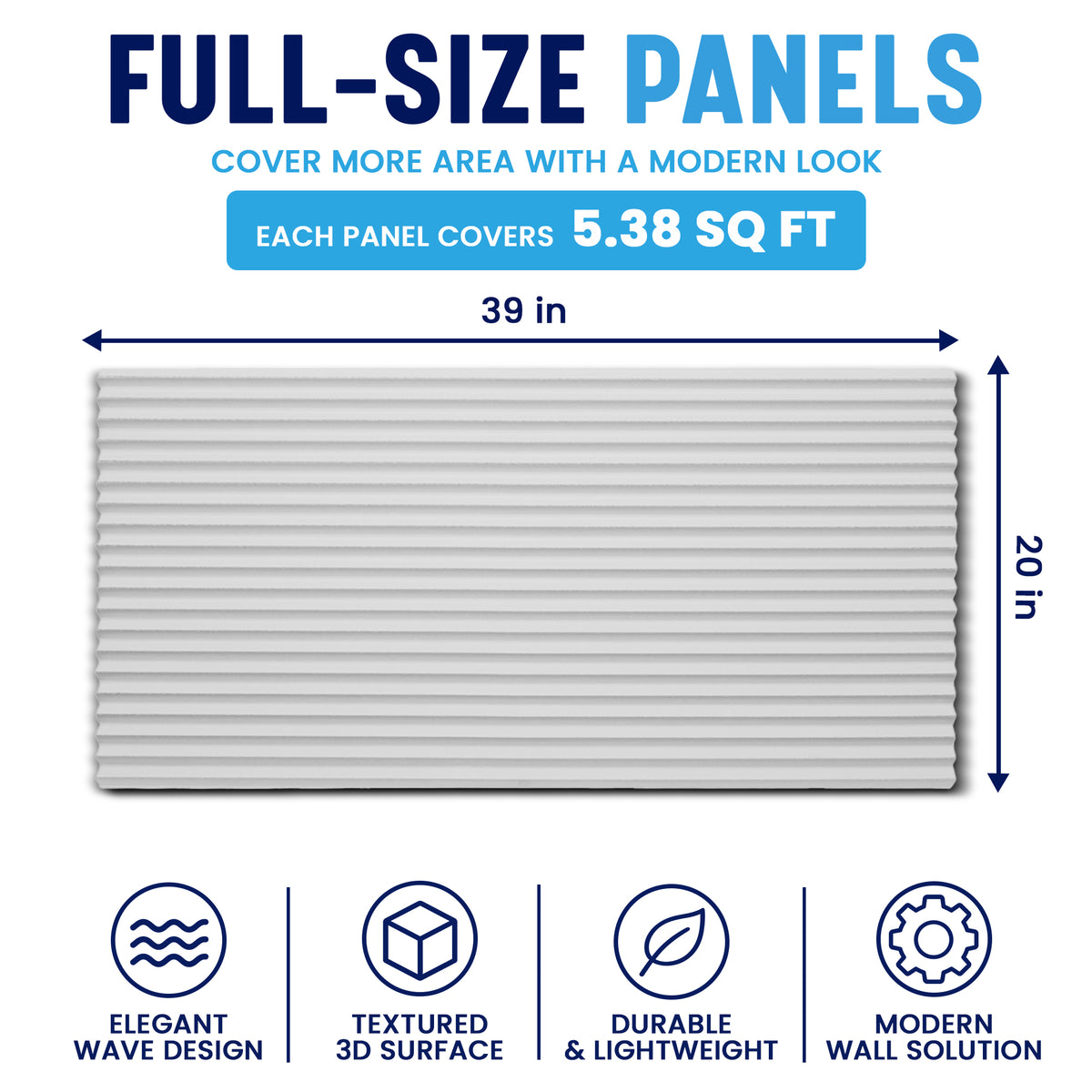 3D Wave Wall Panels, Light Grey, Styrofoam