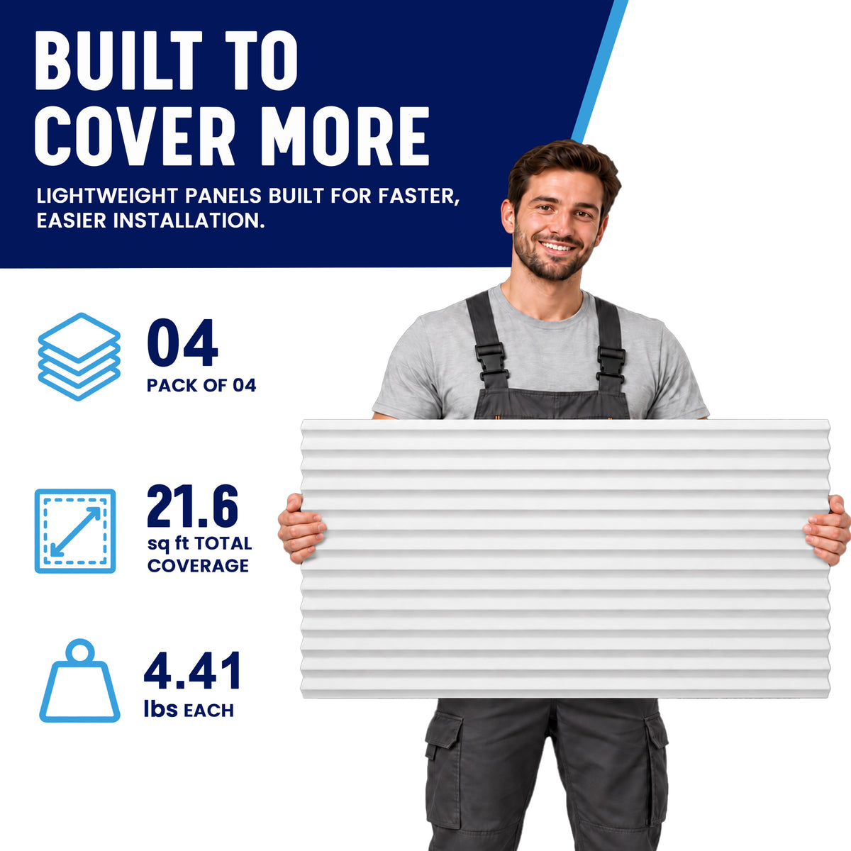 3D Wave Wall Panels, Light Grey, Styrofoam
