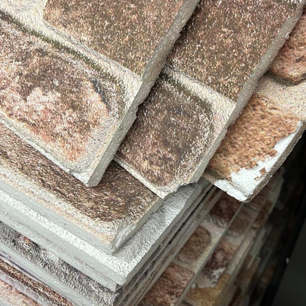 Outlet Brown Beige Brick Look Wall Paneling, Styrofoam Facing, Single Panel, Covers 5.4 sq ft