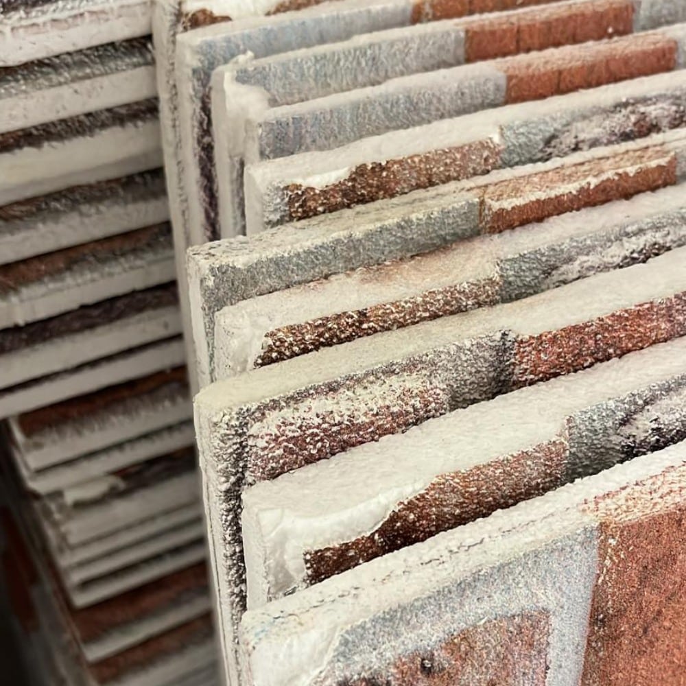 Outlet Red Grey Brown Brick Look Wall Paneling, Styrofoam Facing, Single Panel, Covers 5.4 sq ft