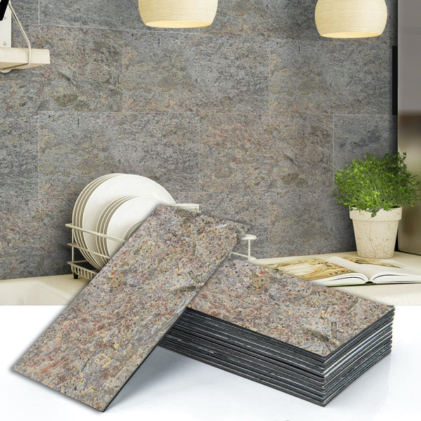 Rustic Zinc 2 ft X 1 ft Peel & Stick Stone Veneer Wall Panels in various pack configurations