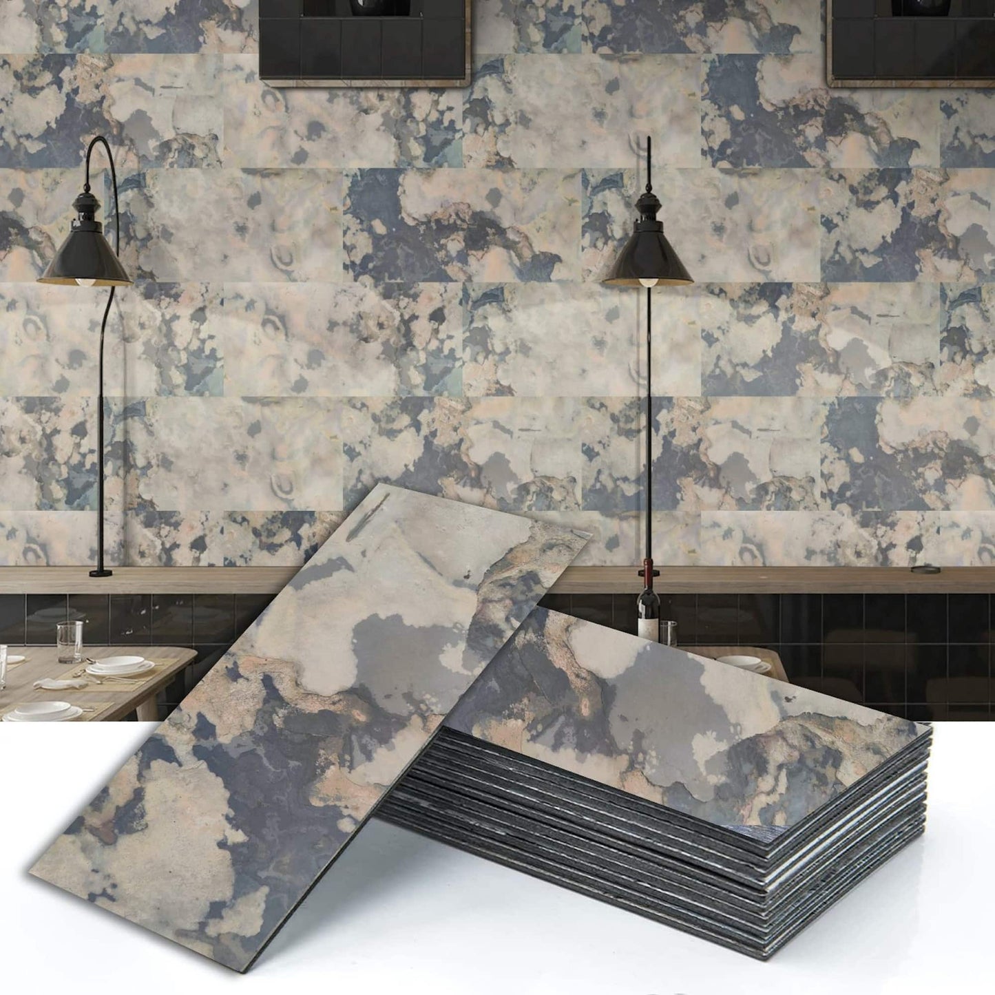 Autumnus Rustic 2 ft X 1 ft Peel &amp; Stick Stone Veneer Wall Panels in various pack configurations