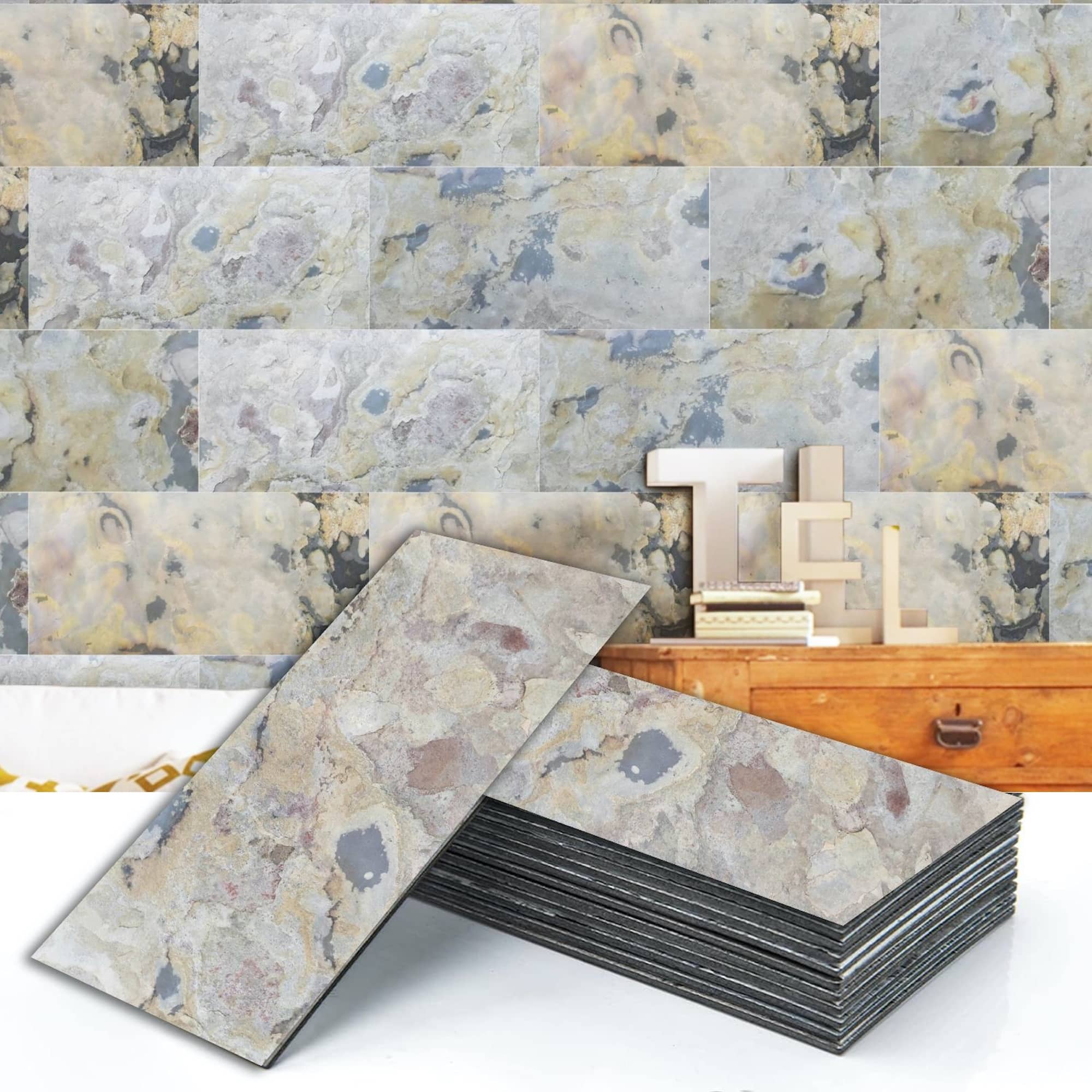 Spring Autumnus 2 ft X 1 ft Peel &amp; Stick Stone Veneer Wall Panels in various pack configurations