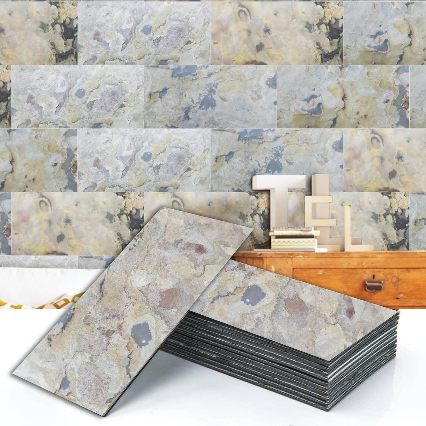 Spring Autumnus 2 ft X 1 ft Peel &amp; Stick Stone Veneer Wall Panels in various pack configurations