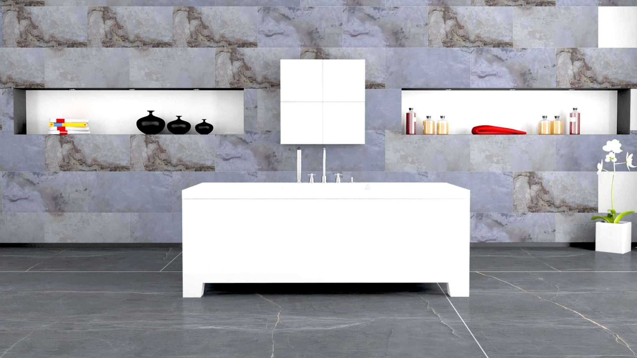 Ivory Autumnus 2 ft X 1 ft Peel &amp; Stick Stone Veneer Wall Panels in various pack configurations