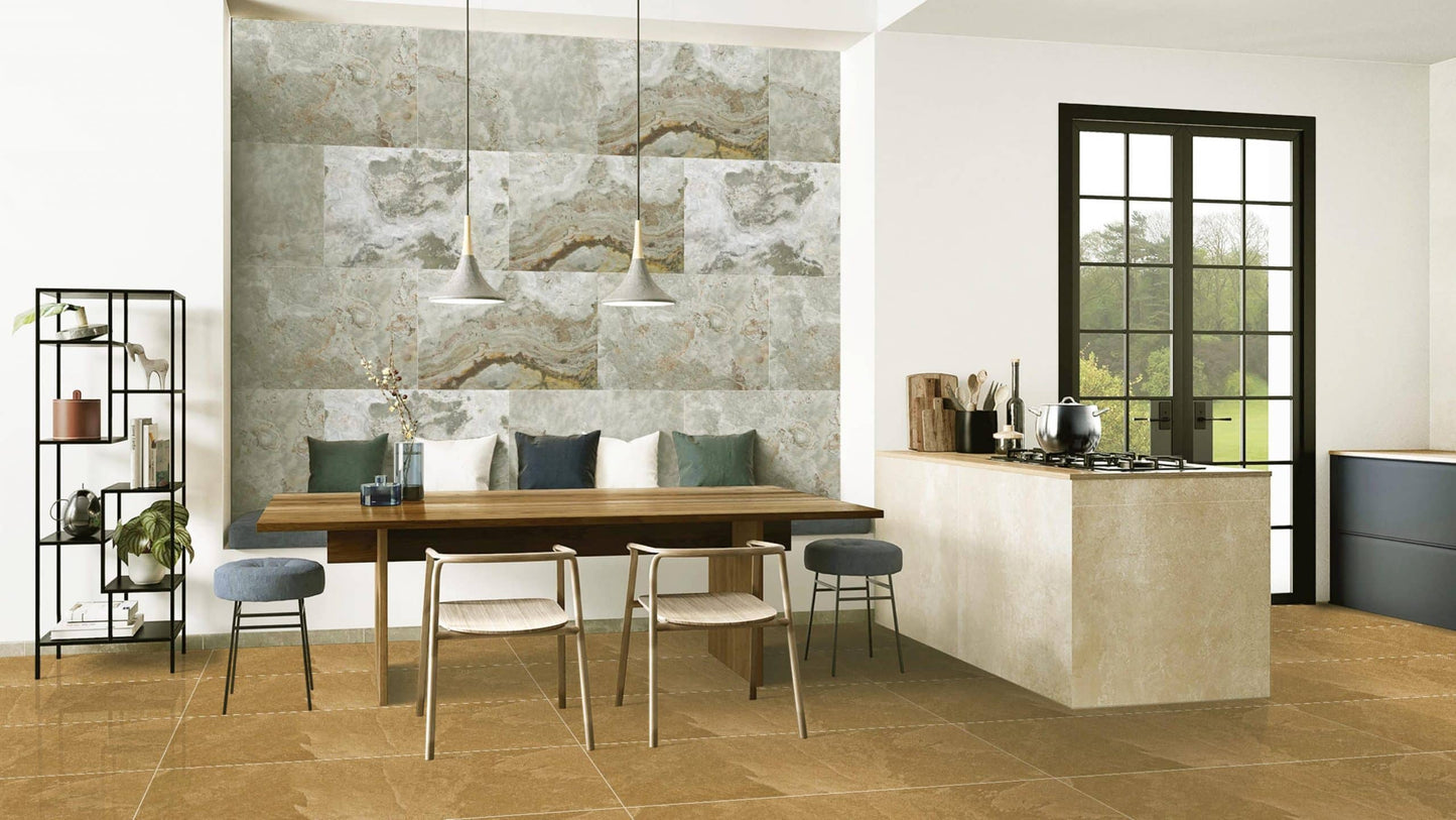 Stone Veneer Wall Panels, Extra Large DIY Stone Finish 3 x 2 ft Tiles for Outdoor Indoor Wall or Backsplash, Made with Real Stone, Sanjayani White