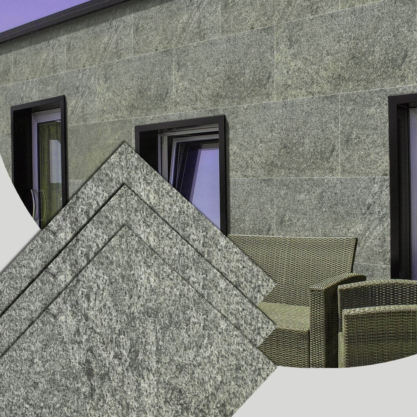 Stone Veneer Wall Panels, Extra Large DIY Stone Finish 3 x 2 ft Tiles for Outdoor Indoor Wall or Backsplash, Made with Real Stone, Silver Shine