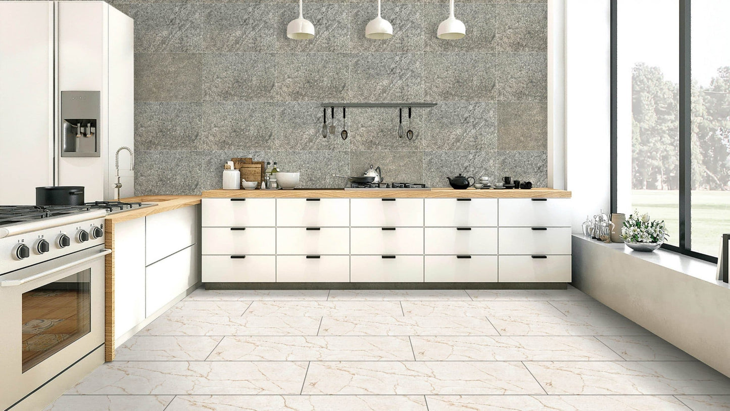 Stone Veneer Wall Panels, Extra Large DIY Stone Finish 3 x 2 ft Tiles for Outdoor Indoor Wall or Backsplash, Made with Real Stone, Silver Shine