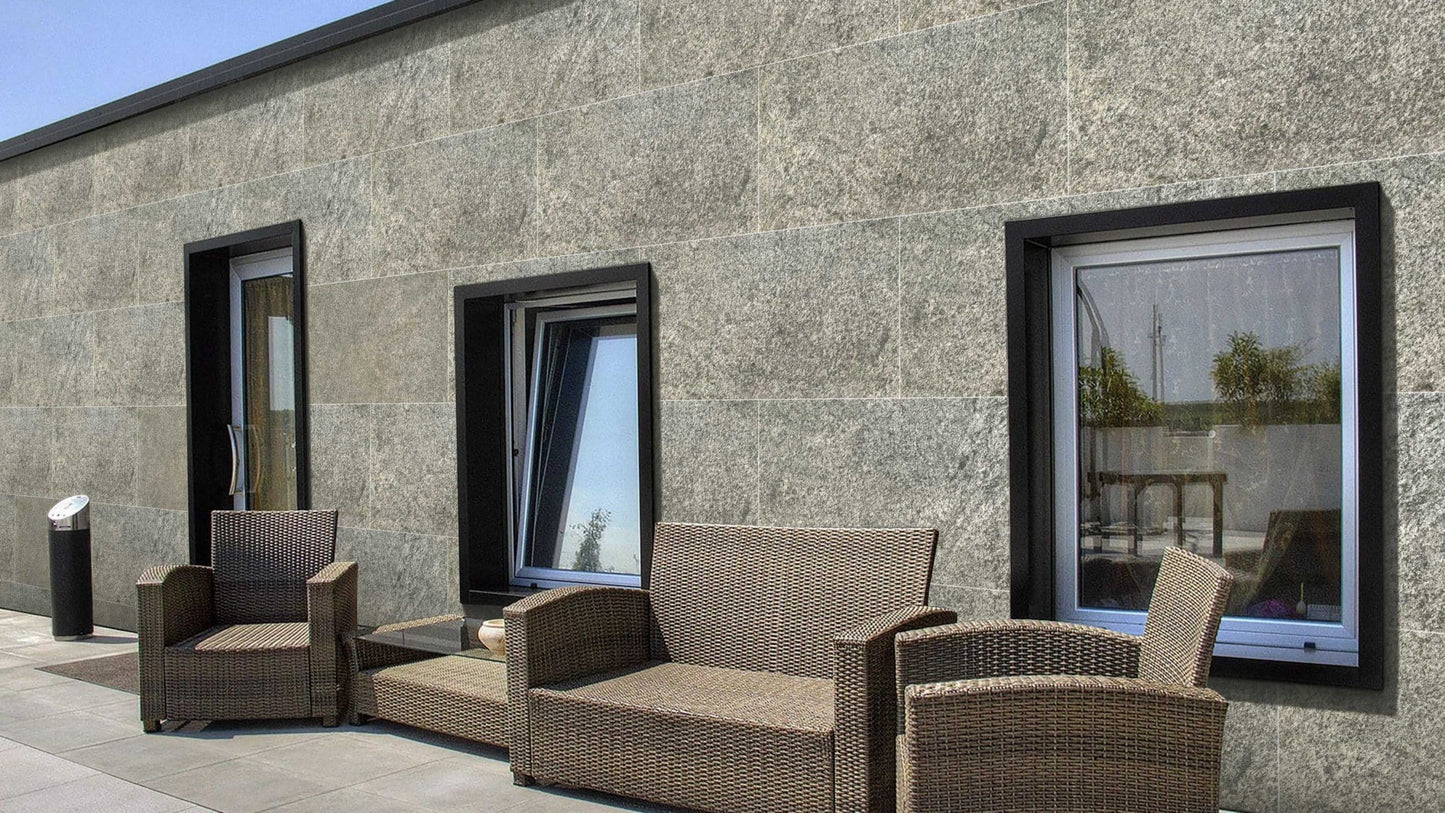 Stone Veneer Wall Panels, Extra Large DIY Stone Finish 3 x 2 ft Tiles for Outdoor Indoor Wall or Backsplash, Made with Real Stone, Silver Shine