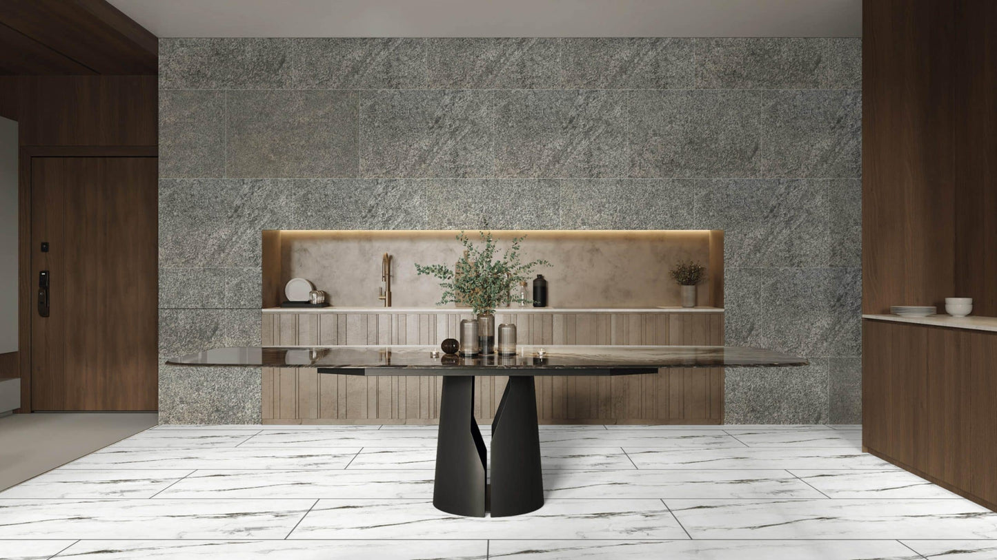 Stone Veneer Wall Panels, Extra Large DIY Stone Finish 3 x 2 ft Tiles for Outdoor Indoor Wall or Backsplash, Made with Real Stone, Silver Shine