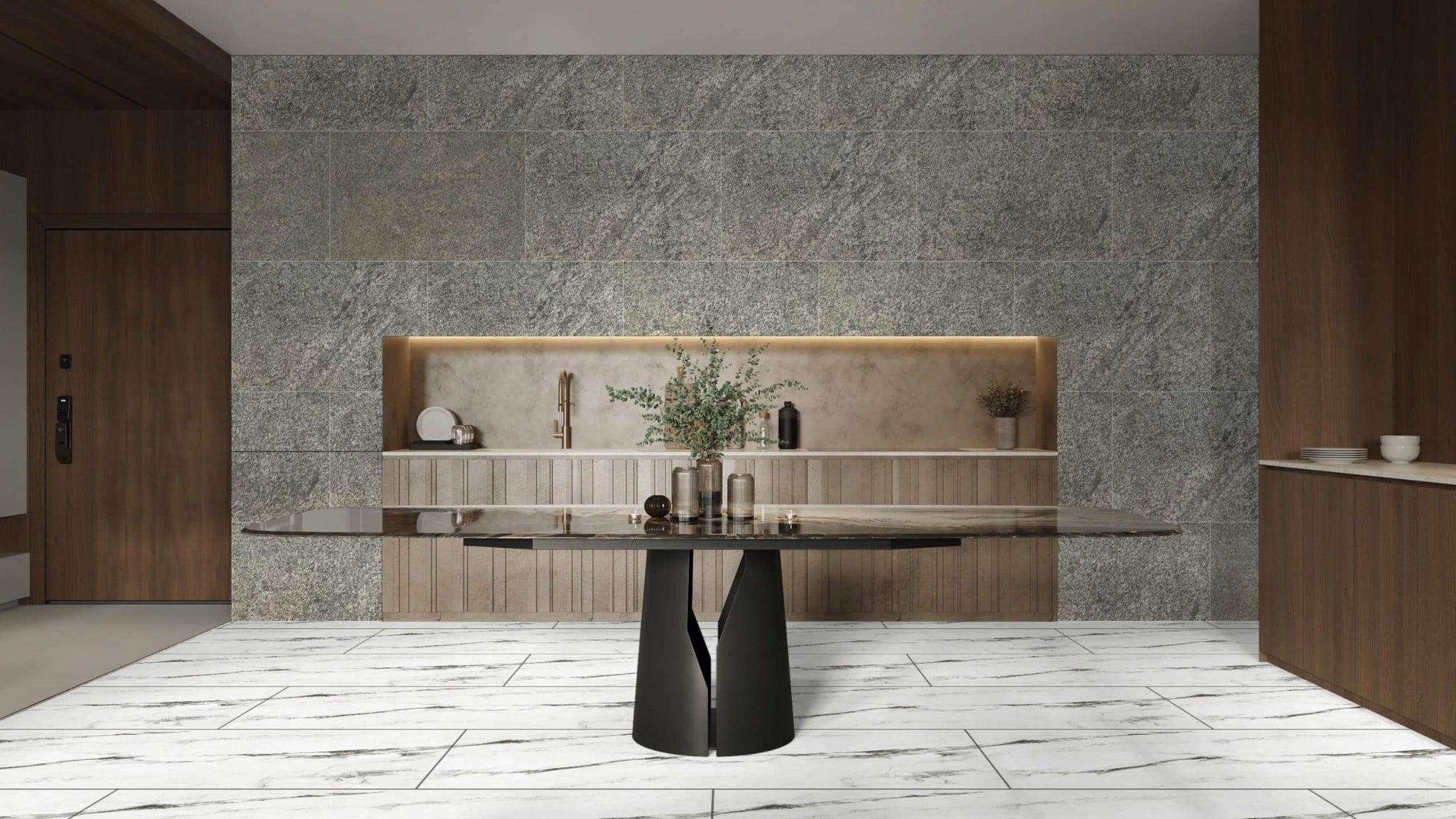 Stone Veneer Wall Panels, Extra Large DIY Stone Finish 3 x 2 ft Tiles for Outdoor Indoor Wall or Backsplash, Made with Real Stone, Silver Shine