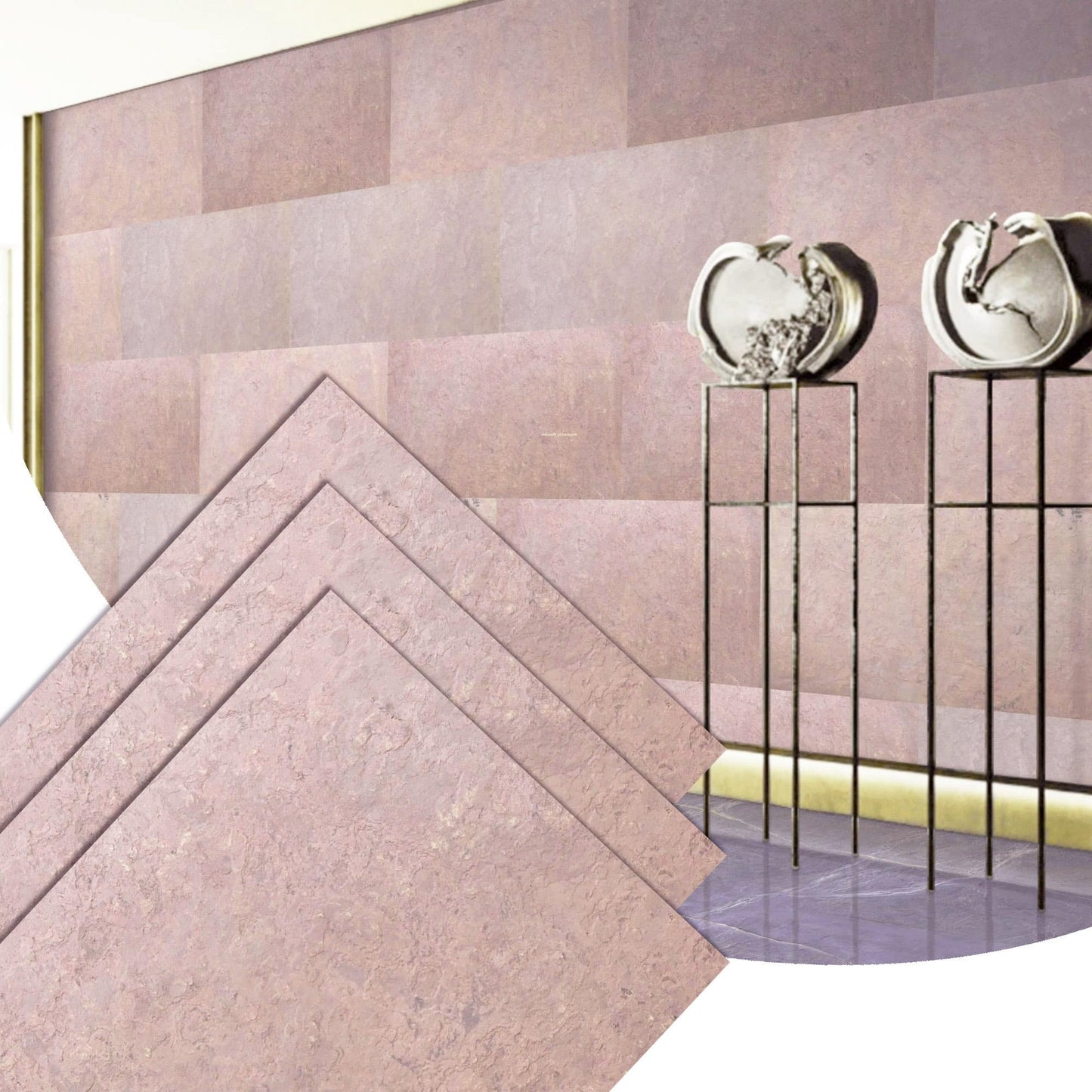 Stone Veneer Wall Panels, Extra Large DIY Stone Finish 3 x 2 ft Tiles for Outdoor Indoor Wall or Backsplash, Made with Real Stone, Terra Red