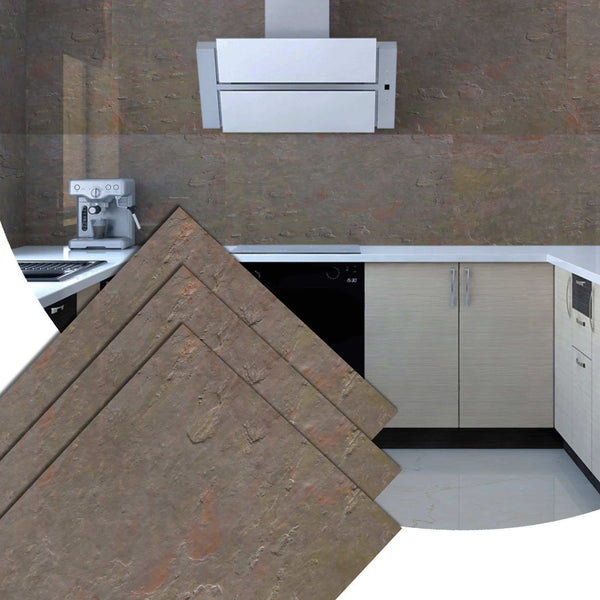 Stone Veneer Wall Panels, Extra Large DIY Stone Finish 3 x 2 ft Tiles for Outdoor Indoor Wall or Backsplash, Made with Real Stone, Multi Color