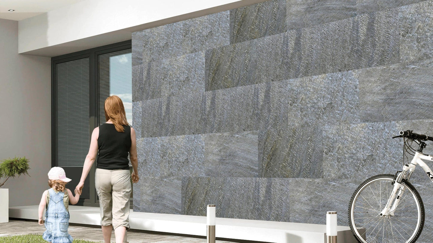 Stone Veneer Wall Panels, Extra Large DIY Stone Finish 3 x 2 ft Tiles for Outdoor Indoor Wall or Backsplash, Made with Real Stone, Dazzling Green