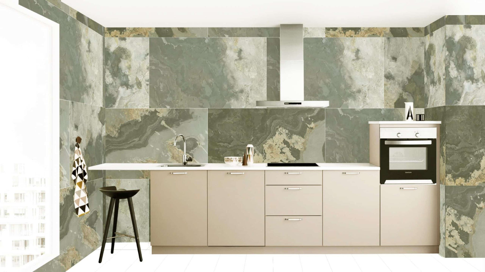 Stone Veneer Wall Panels, Extra Large DIY Stone Finish 3 x 2 ft Tiles for Outdoor Indoor Wall or Backsplash, Made with Real Stone, Indian Autumn Rustic