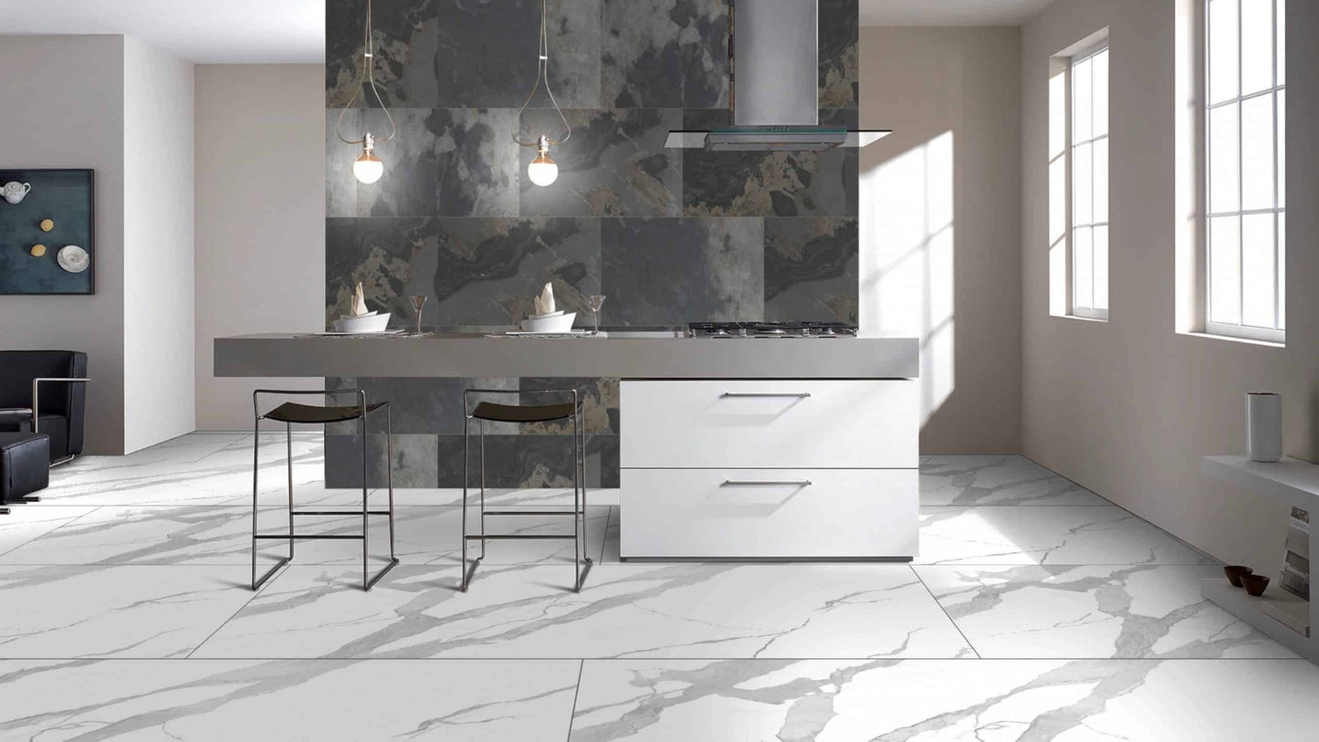 Stone Veneer Wall Panels, Extra Large DIY Stone Finish 3 x 2 ft Tiles for Outdoor Indoor Wall or Backsplash, Made with Real Stone, Indian Autumn Rustic