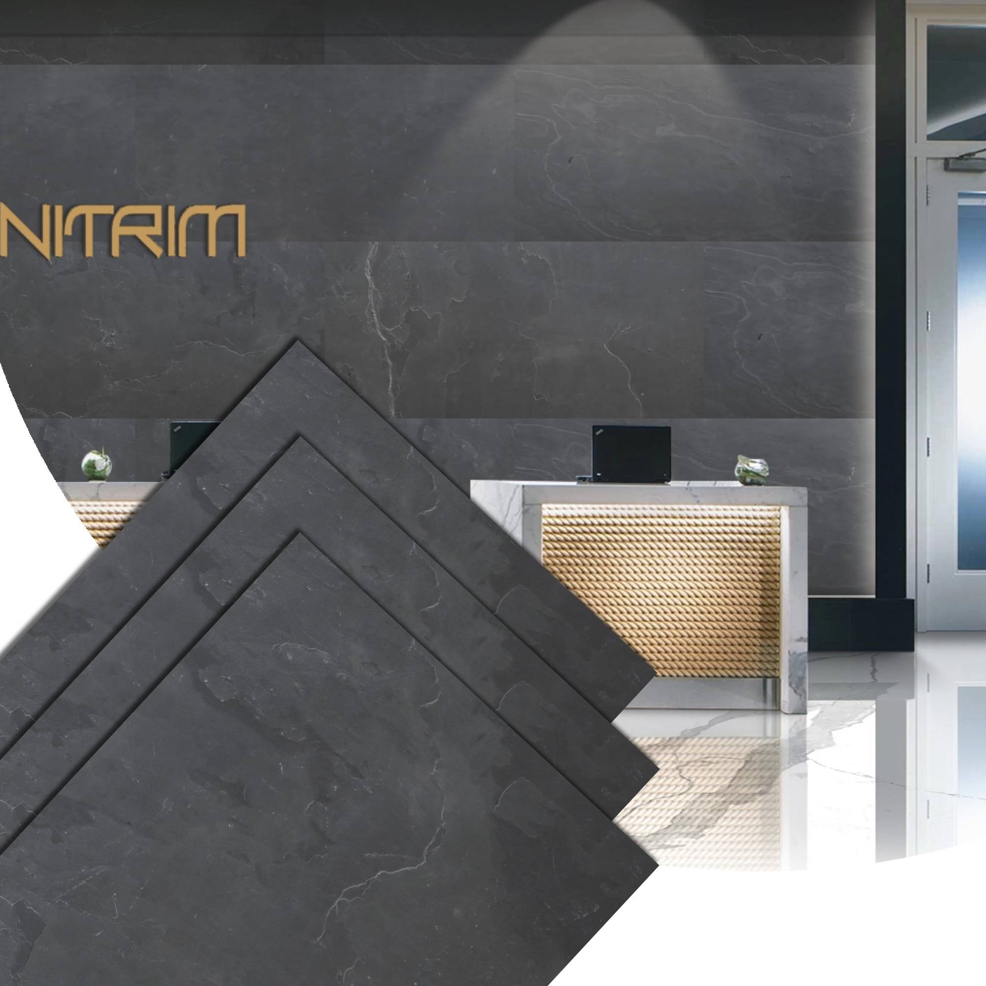 Stone Veneer Wall Panels, Extra Large DIY Stone Finish 3 x 2 ft Tiles for Outdoor Indoor Wall or Backsplash, Made with Real Stone, Black