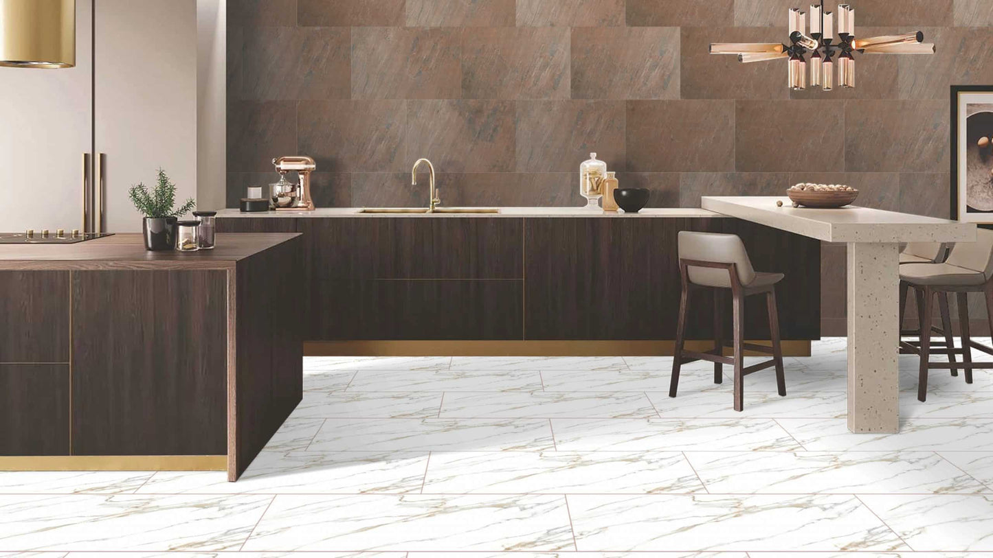 Stone Veneer Wall Panels, Extra Large DIY Stone Finish 3 x 2 ft Tiles for Outdoor Indoor Wall or Backsplash, Made with Real Stone, Copper