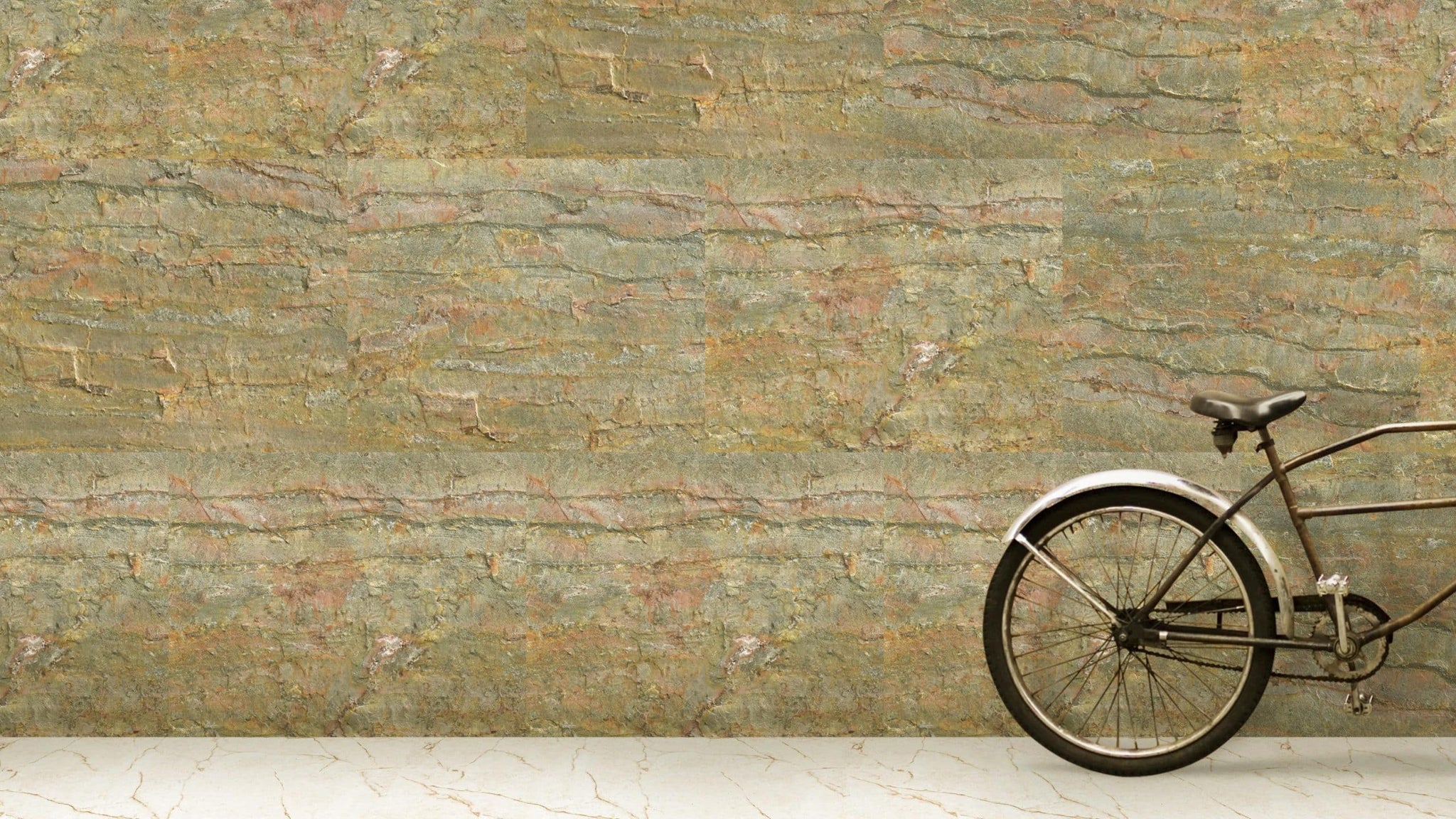 Stone Veneer Wall Panels, Extra Large DIY Stone Finish 3 x 2 ft Tiles for Outdoor Indoor Wall or Backsplash, Made with Real Stone, Burning Forest Copper