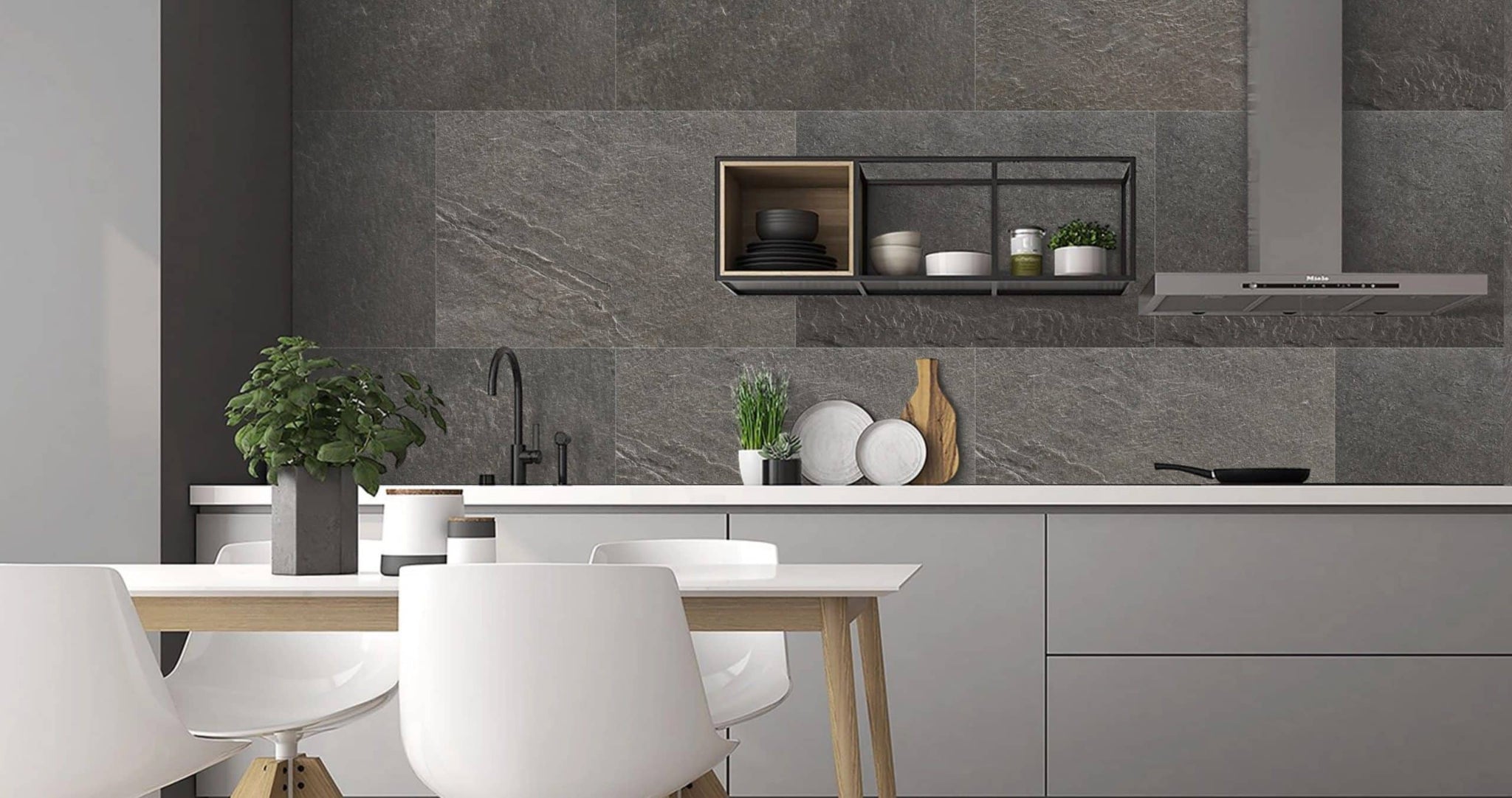 Stone Veneer Wall Panels, Extra Large DIY Stone Finish 3 x 2 ft Tiles for Outdoor Indoor Wall or Backsplash, Made with Real Stone, Galaxy Black