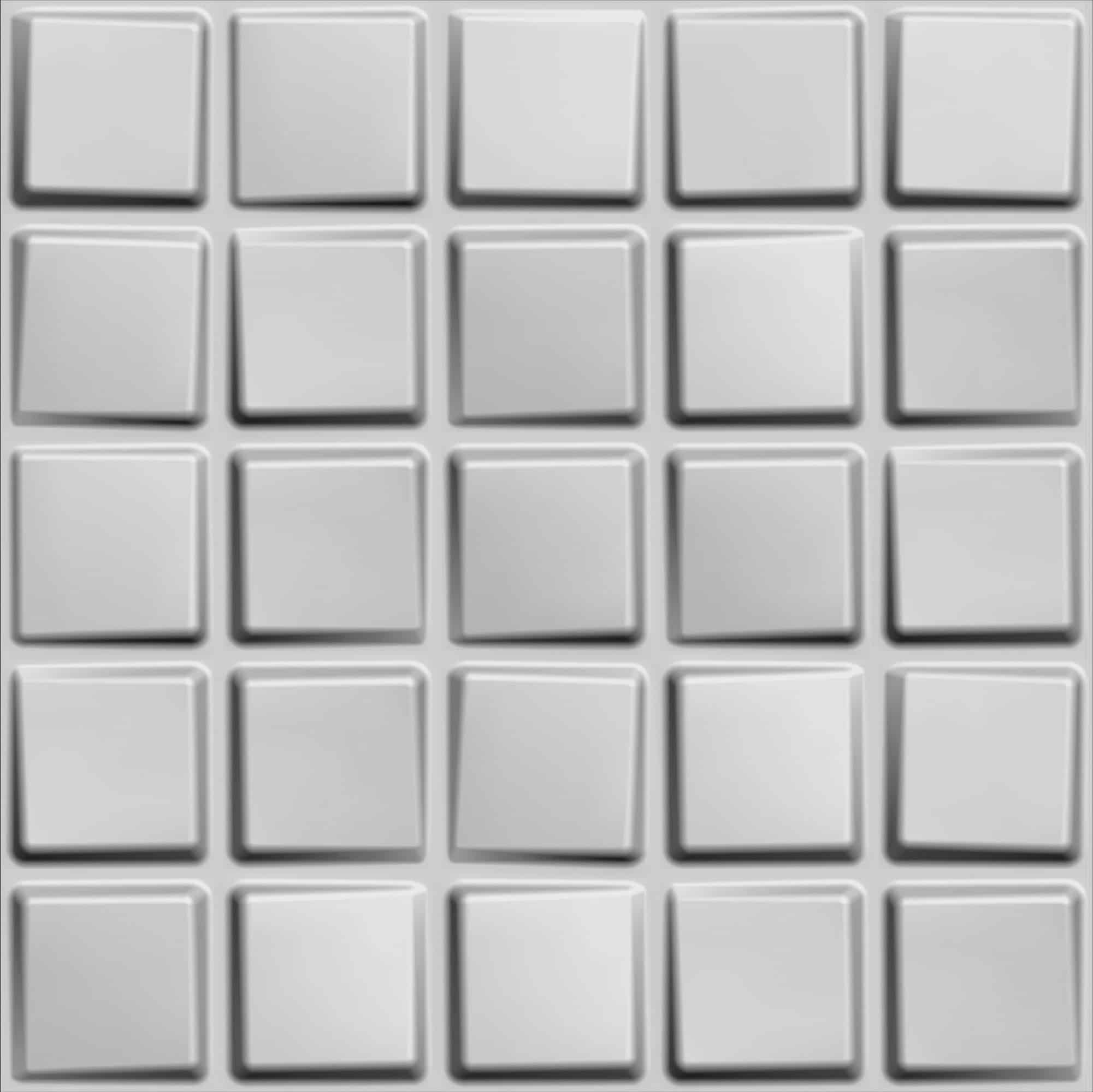 Paintable Off White Geometric Cubes Fiber 3D Wall Panel, Interior Wall Paneling, 1.6 ft X 1.6 ft (50cm X 50cm), 2.6 sq.ft. (0.25 sq. m) each - Single