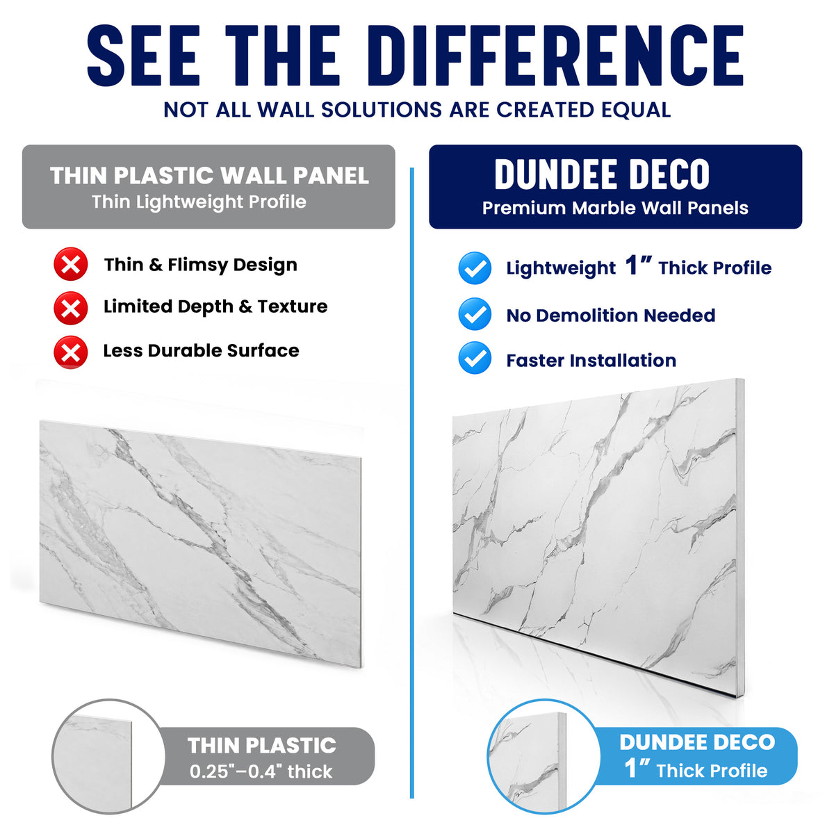 Faux Marble Wall Panels, Grey & White, Styrofoam