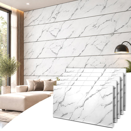 Faux Marble Wall Panels, Grey & White, Styrofoam