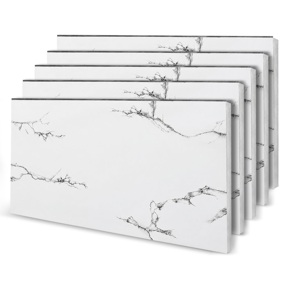 Faux Marble Wall Panels, Charcoal & White, Styrofoam