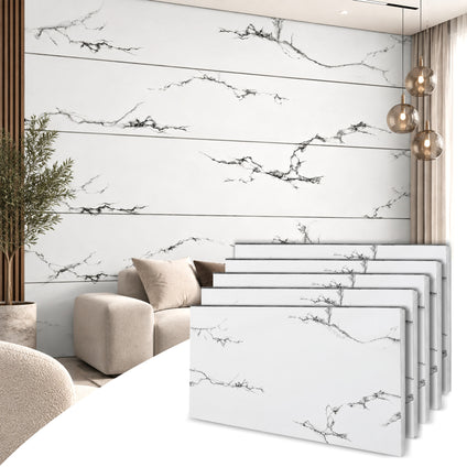 Faux Marble Wall Panels, Charcoal & White, Styrofoam