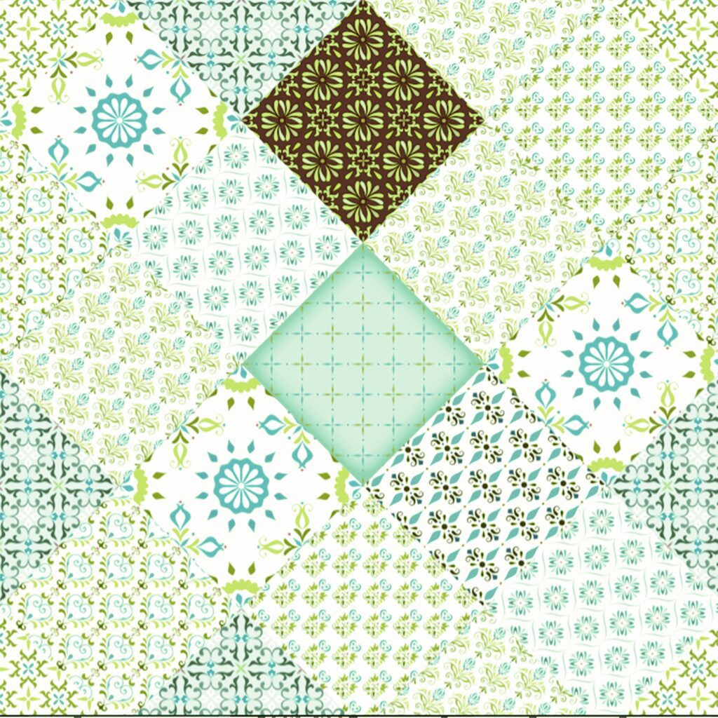 Cerulean Teal Green Rhombus Peel and Stick Wallpaper
